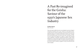 A Past Re-Imagined for the Geisha: Saviour of the 1950'S Japanese Sex
