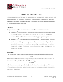 Ohm's and Kirchhoff's Laws