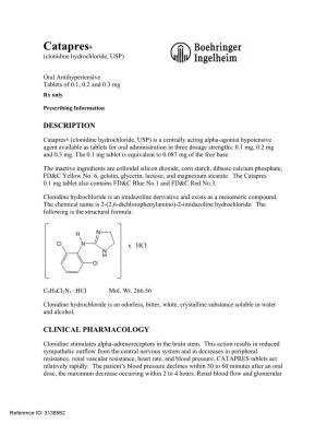 Catapres (Clonidine Hydrochloride)