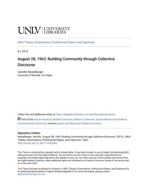 August 28, 1963: Building Community Through Collective Discourse