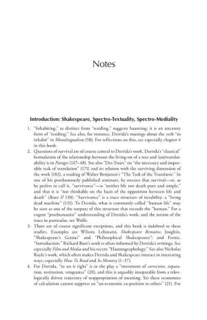 Introduction: Shakespeare, Spectro-Textuality, Spectro-Mediality 1