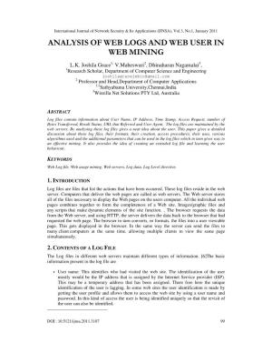 Analysis of Web Logs and Web User in Web Mining