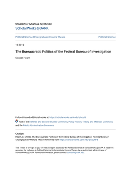 The Bureaucratic Politics of the Federal Bureau of Investigation