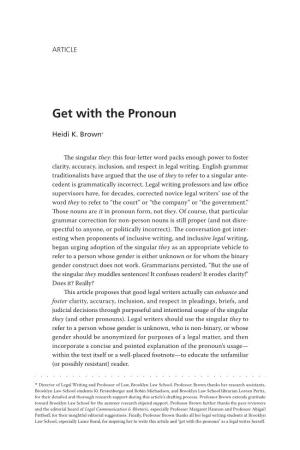 Get with the Pronoun