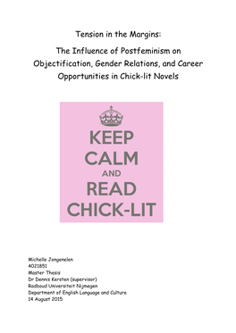 The Influence of Postfeminism on Objectification, Gender Relations, and Career Opportunities in Chick-Lit Novels