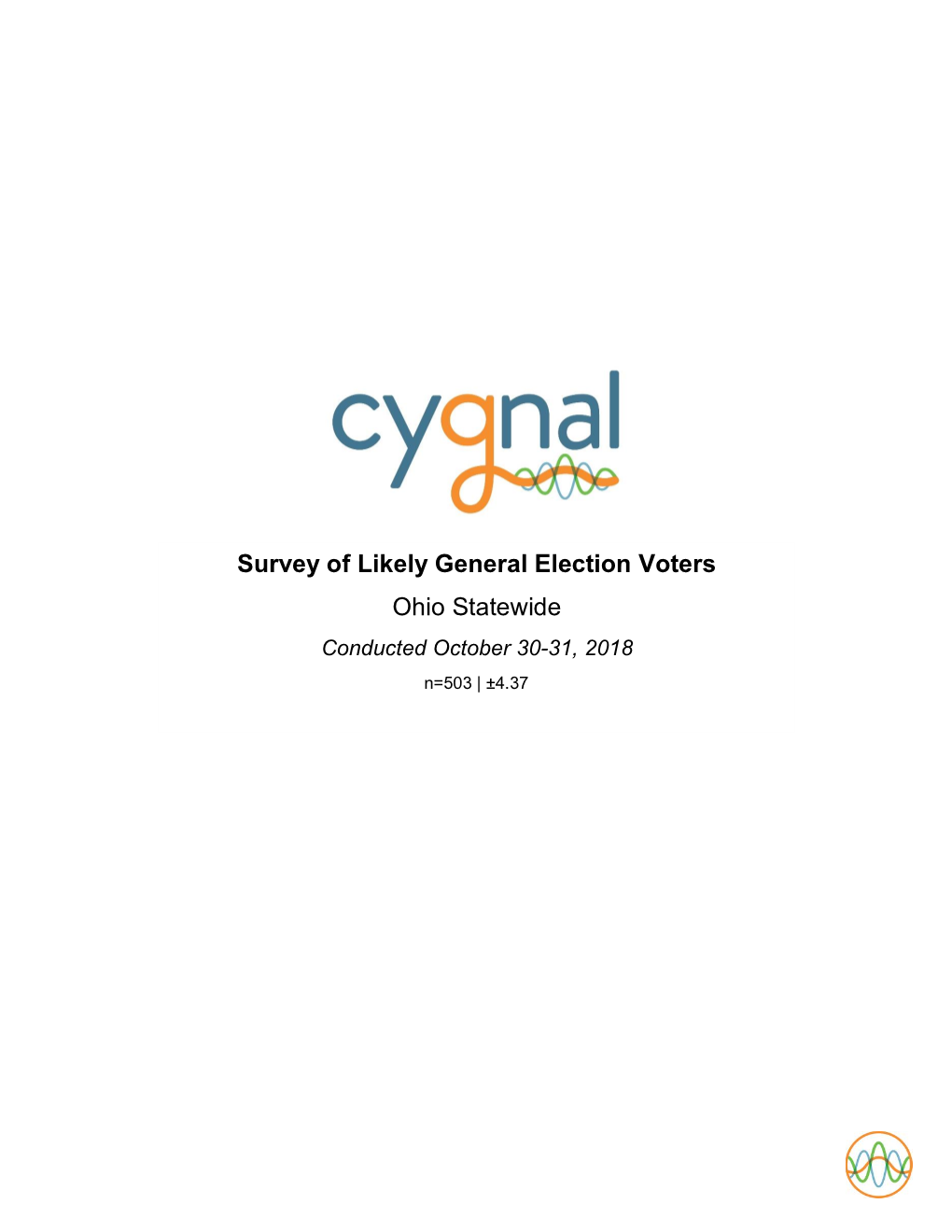 Survey of Likely General Election Voters Ohio Statewide