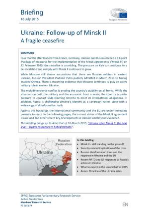 Minsk II a Fragile Ceasefire