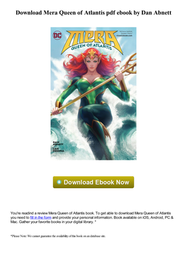 Download Mera Queen of Atlantis Pdf Ebook by Dan Abnett