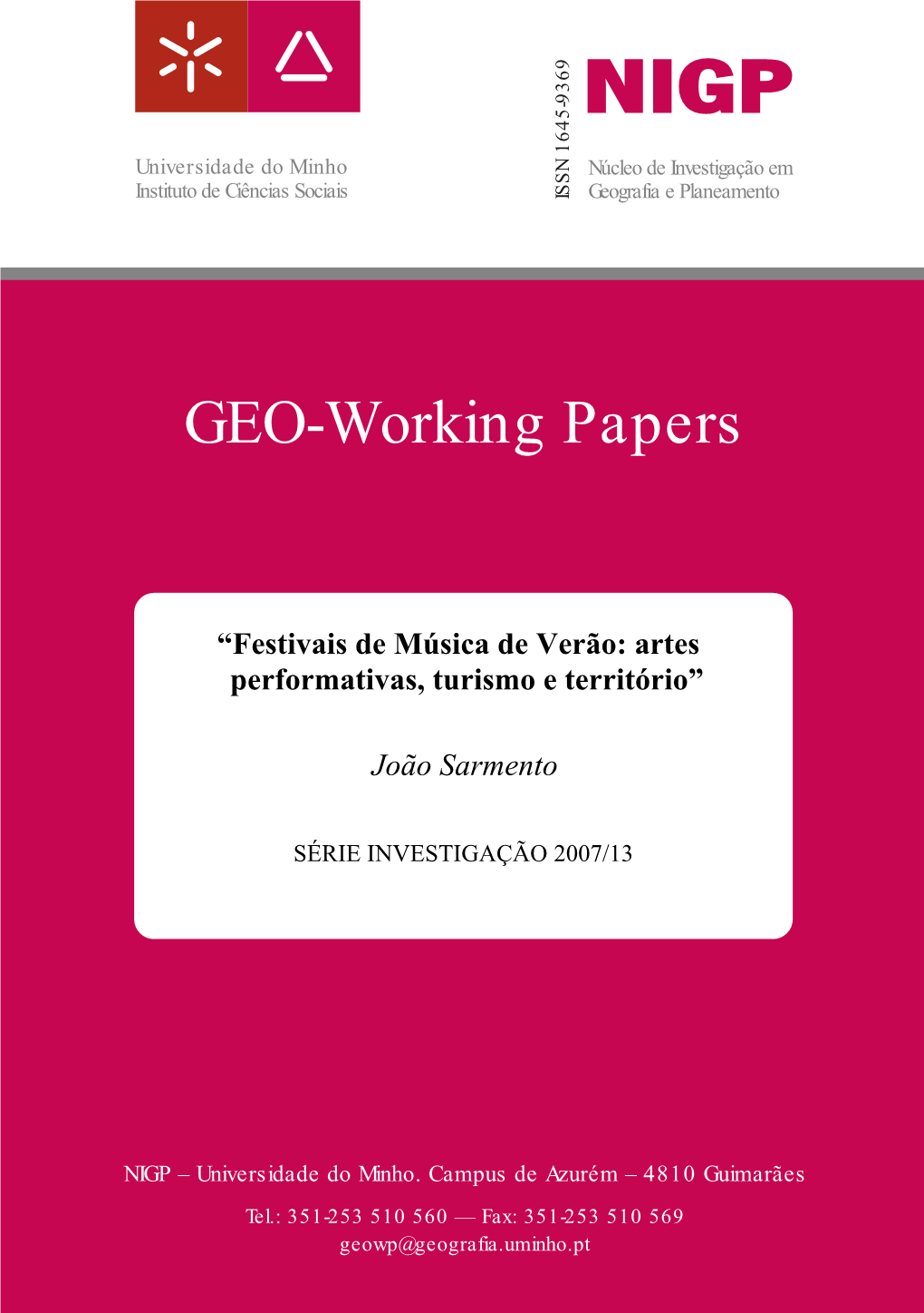 GEO-Working Papers