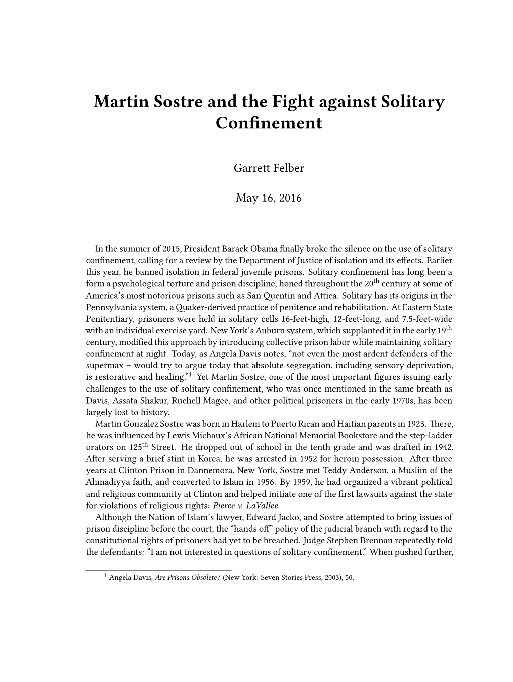 Martin Sostre and the Fight Against Solitary Confinement