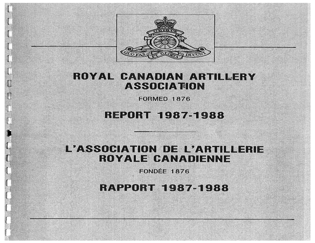 Royal C Adian Artiller Associatio R Port 1987-1 88