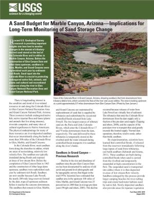 A Sand Budget for Marble Canyon, Arizona—Implications for Long-Term Monitoring of Sand Storage Change