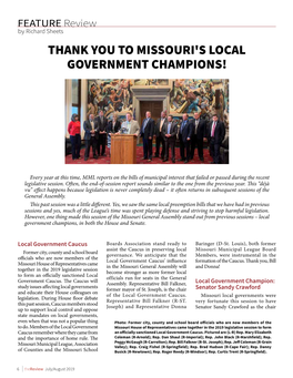 Thank You to Missouri's Local Government Champions!
