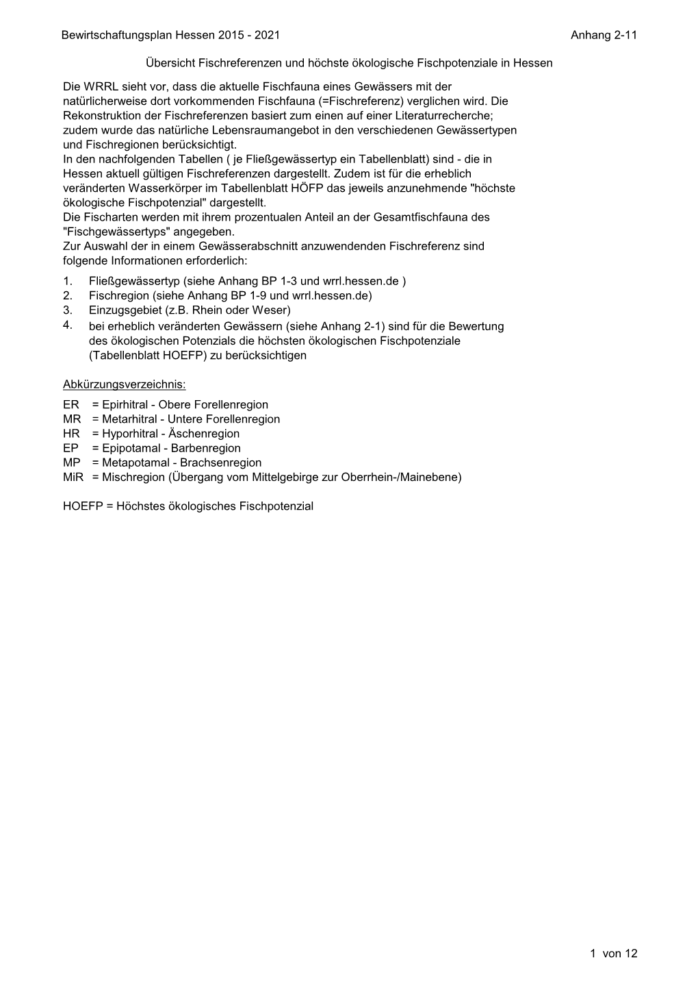 Bewirtschaftungsplan Hessen 2015 - 2021 Anhang 2-11