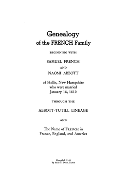 Genealogy of the FRENCH Family