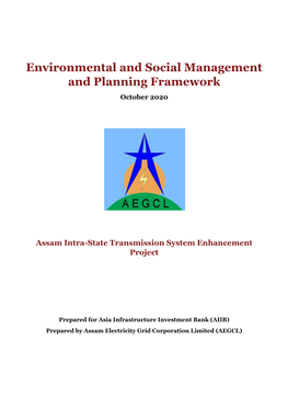 Environmental and Social Management and Planning Framework October 2020