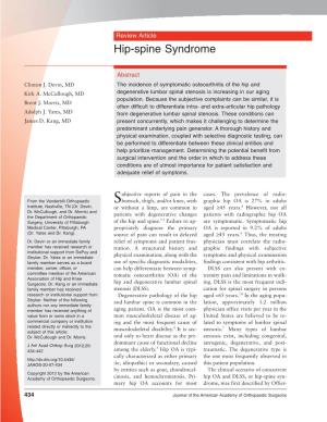 Hip-Spine Syndrome