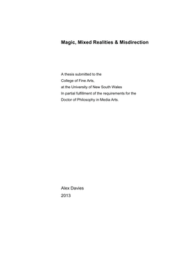 Magic, Mixed Realities & Misdirection