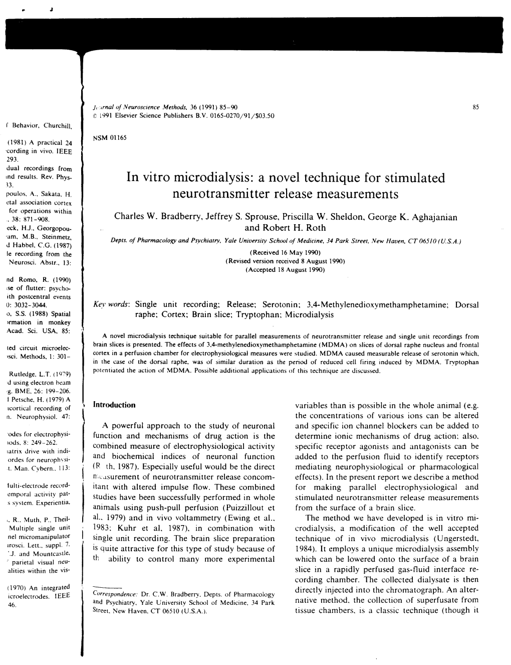 In Vitro Microdialysis' a Novel Technique for Stimulated Poulos, A., Sakata, H