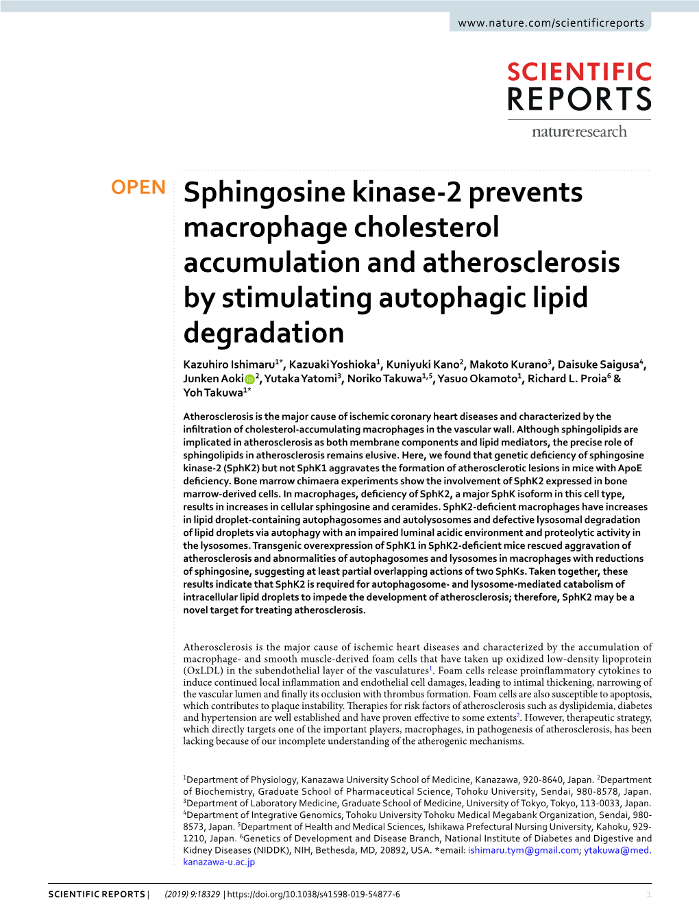 Sphingosine Kinase-2 Prevents Macrophage Cholesterol