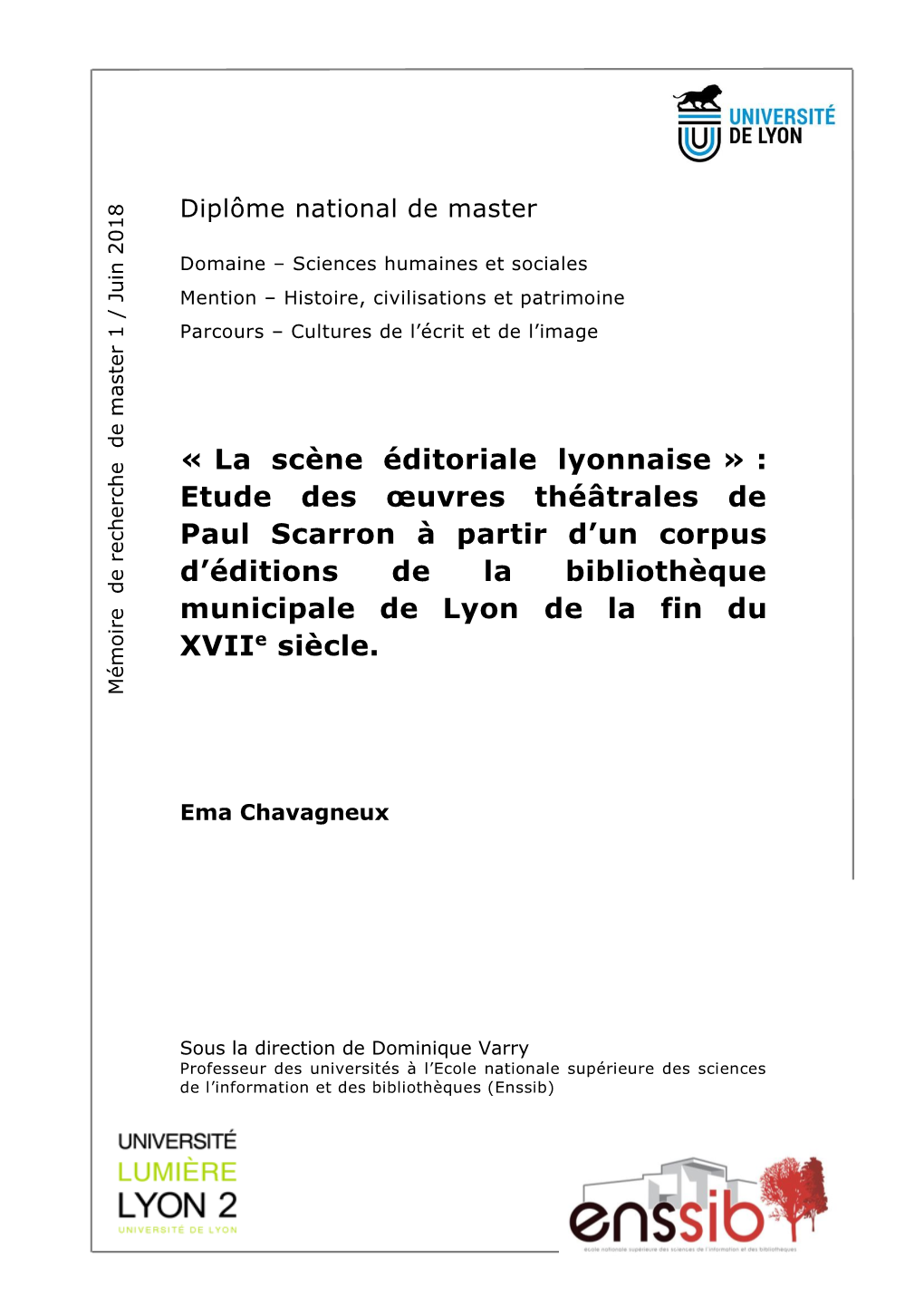 Etude Des Œuvres Théâtrales De Paul Scarron À Partir D'un Corpus D