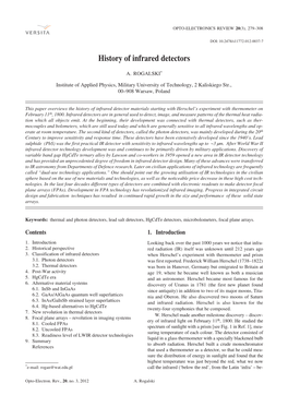 History of Infrared Detectors