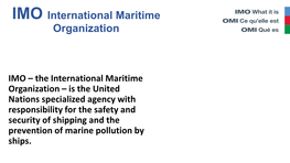 IMO International Maritime Organization