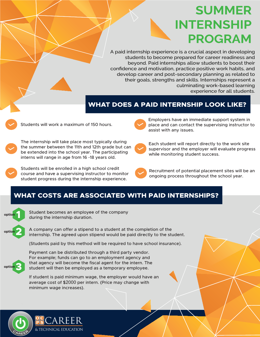 SUMMER INTERNSHIP PROGRAM a Paid Internship Experience Is a Crucial