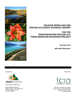 Wildlife Modelling and Species Accounts Technical Report