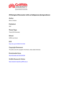 A Dialogical Encounter with an Indigenous Jurisprudence