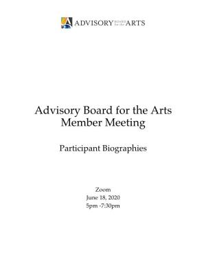Advisory Board for the Arts Member Meeting