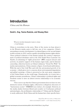 Introduction China and the Human
