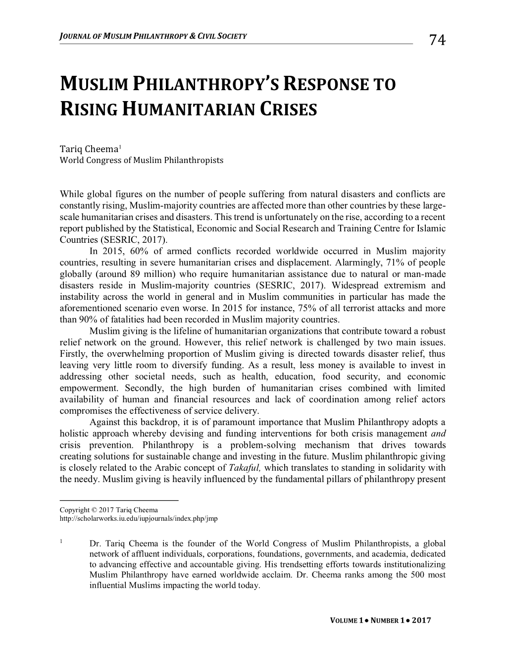 Muslim Philanthropy's Response to Rising