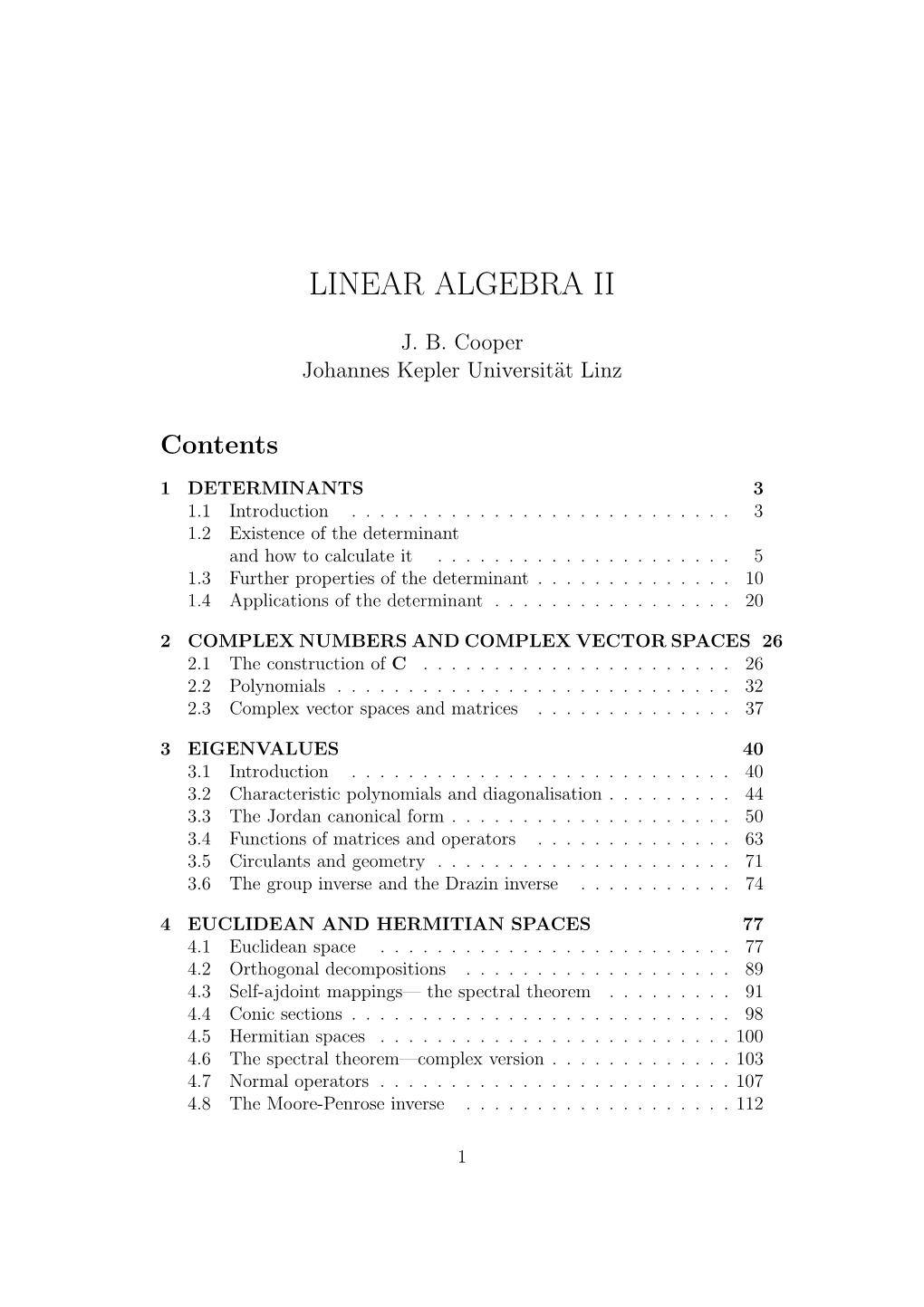 Linear Algebra Ii