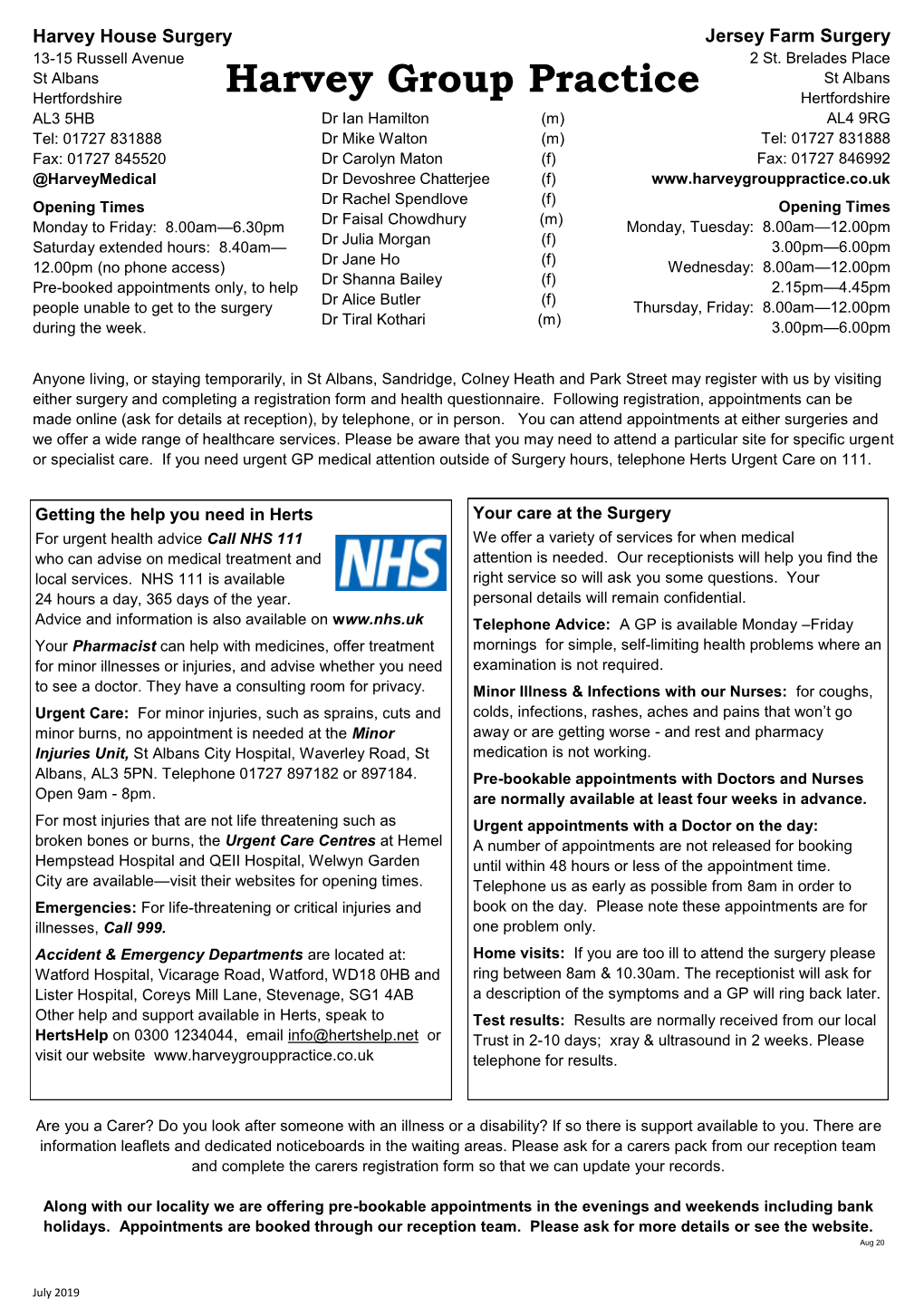 Practice Leaflet