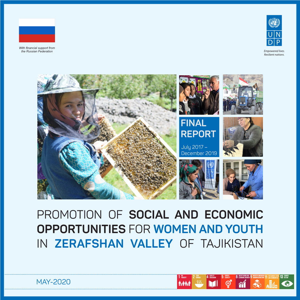 Promotion of Social and Economic Opportunities for Women and Youth in Zerafshan Valley of Tajikistan