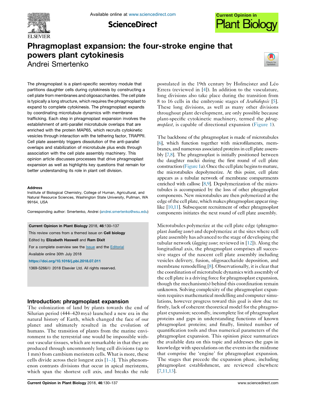 Phragmoplast Expansion: the Four-Stroke Engine That Powers Plant Cytokinesis