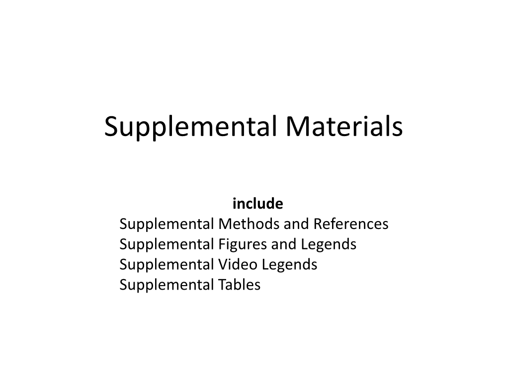 Supplemental Materials