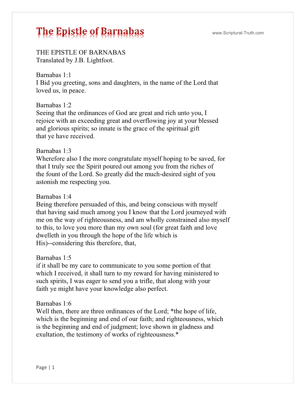 THE EPISTLE of BARNABAS.Pdf Download
