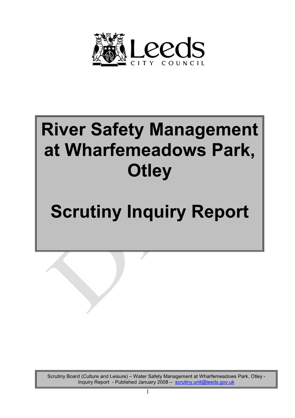 River Safety Management at Wharfemeadows Park, Otley