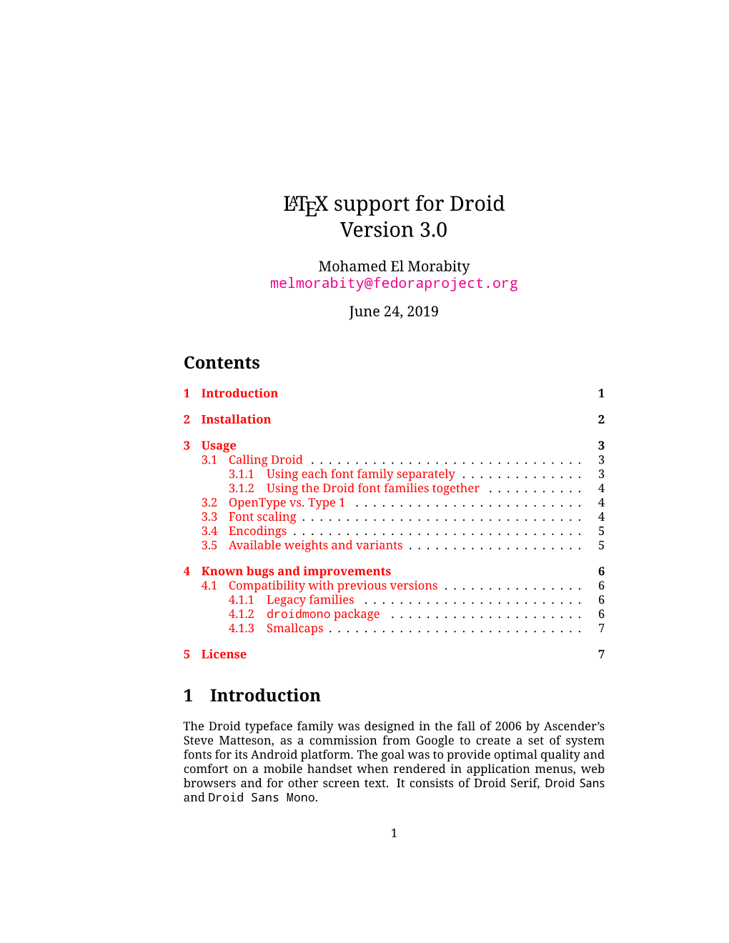 LATEX Support for Droid Version 3.0