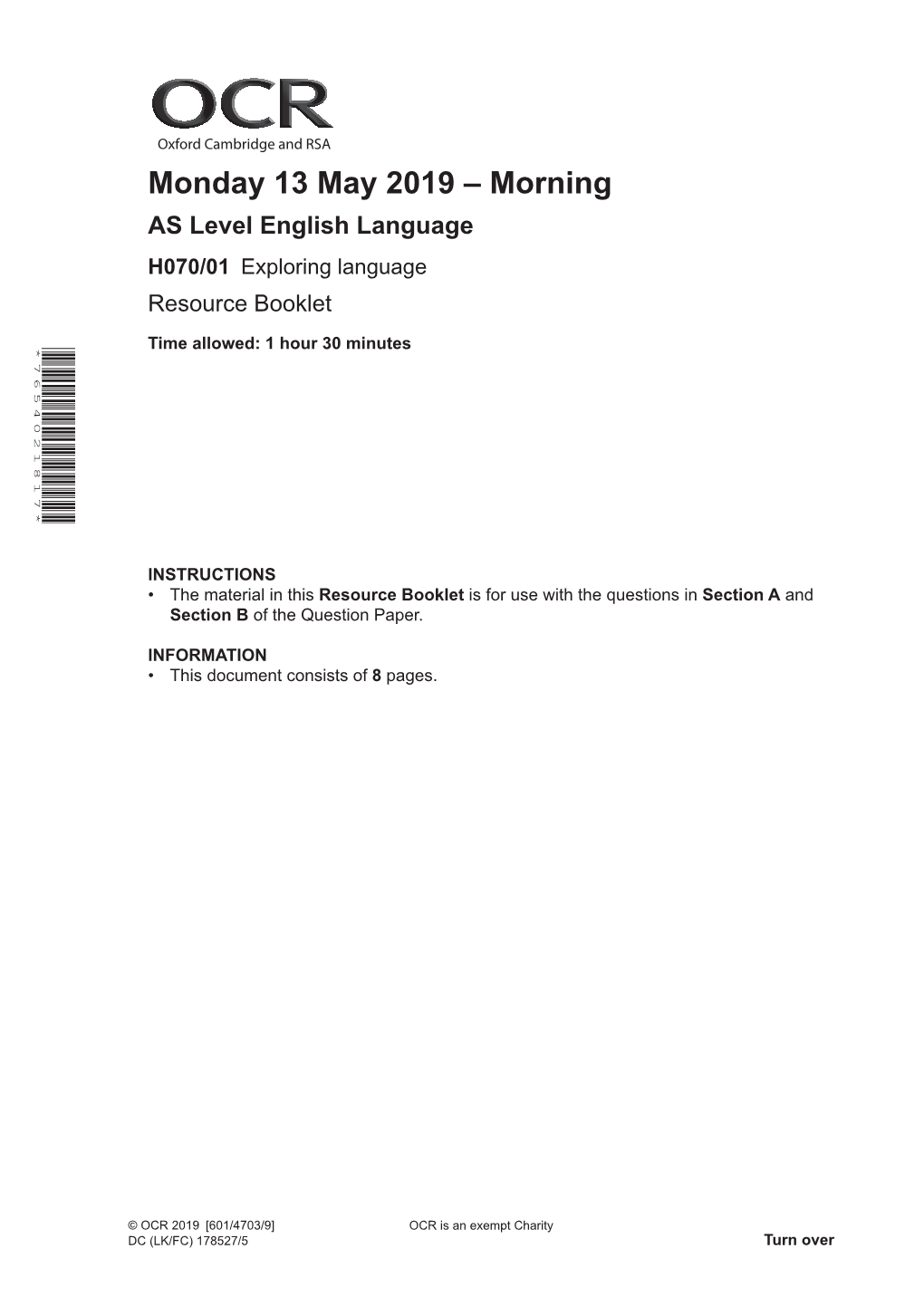 H070/01 Exploring Language; Resource Booklet