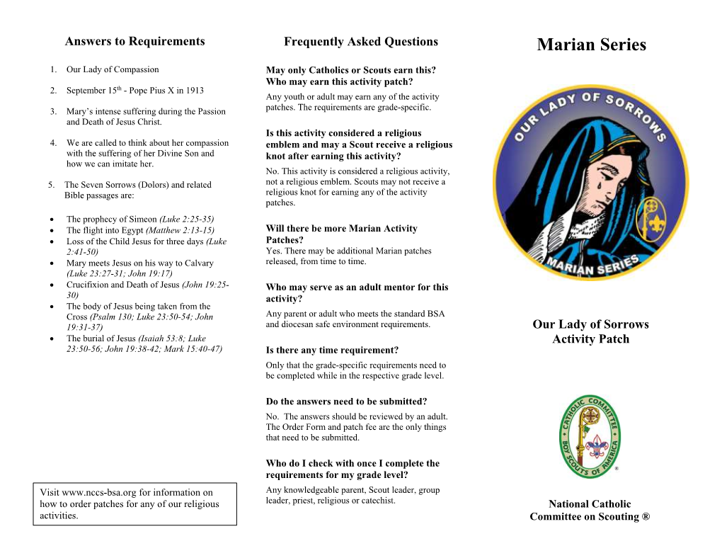 Our Lady of Sorrows  the Burial of Jesus (Isaiah 53:8; Luke Activity Patch 23:50-56; John 19:38-42; Mark 15:40-47) Is There Any Time Requirement?