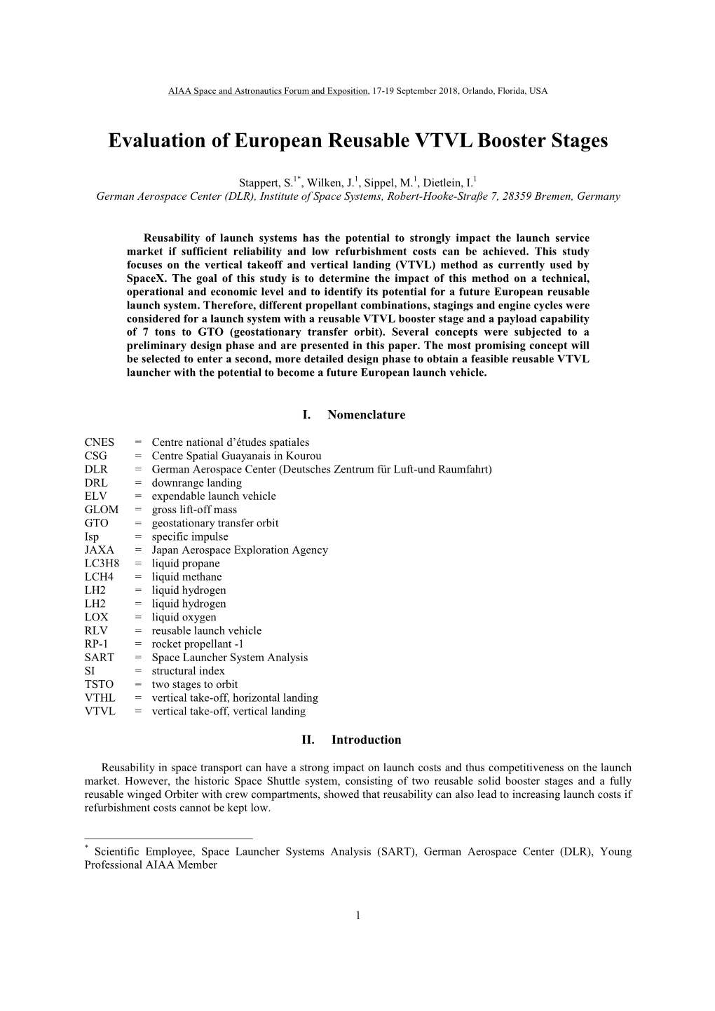 Evaluation of European Reusable VTVL Booster Stages