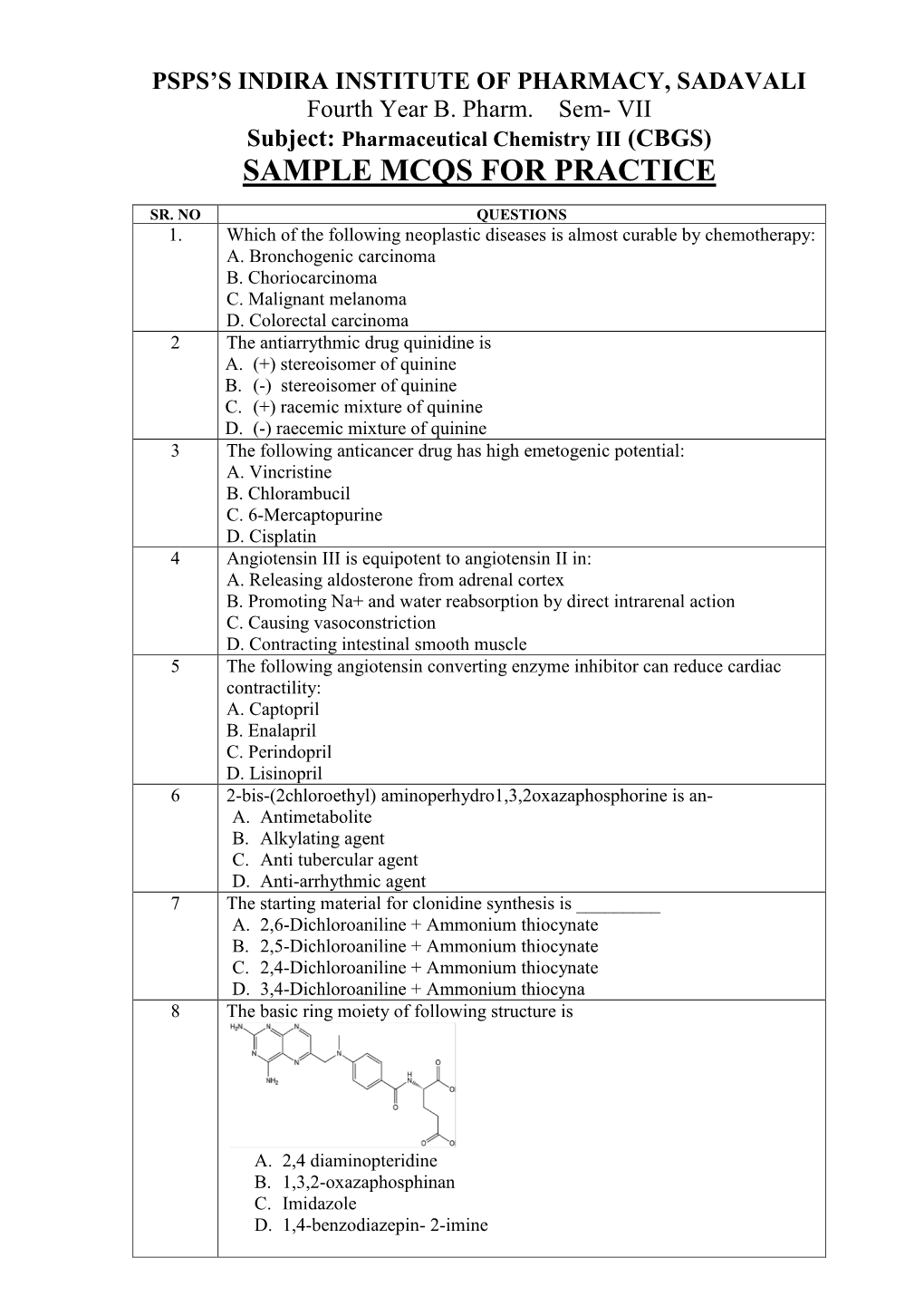 Sem-VII PC III CBGS