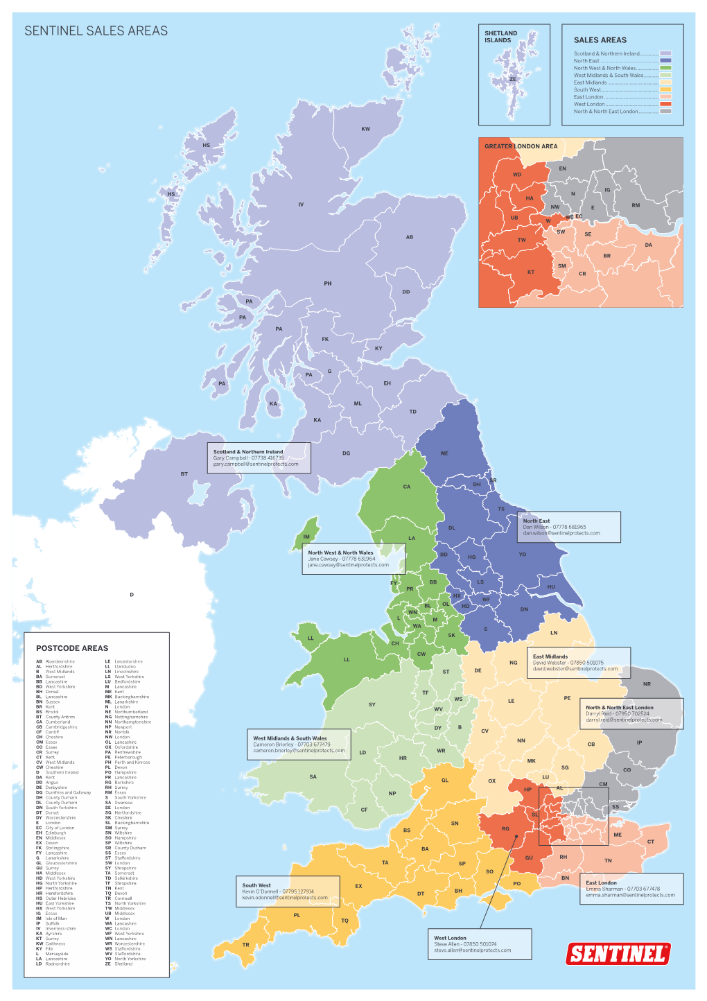 Sentinel Sales Areas Shetland Islands Sales Areas