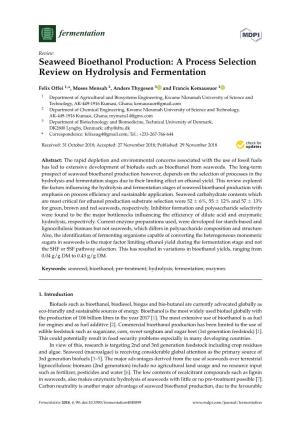 Seaweed Bioethanol Production: a Process Selection Review on Hydrolysis and Fermentation