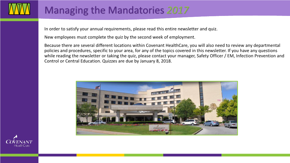 Managing the Mandatories 2017