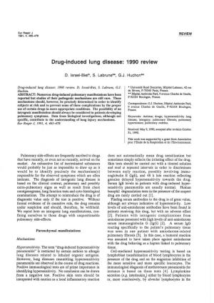 Drug-Induced Lung Disease: 1990 Review