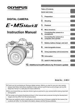 E-M5 Mark II (Ver2.0) Instruction Manual